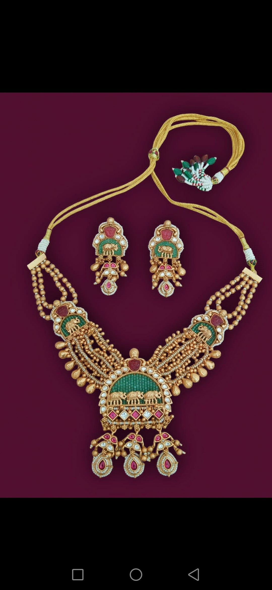 Nck25 270 The Royal Gaja (Elephant) Heritage Necklace Set