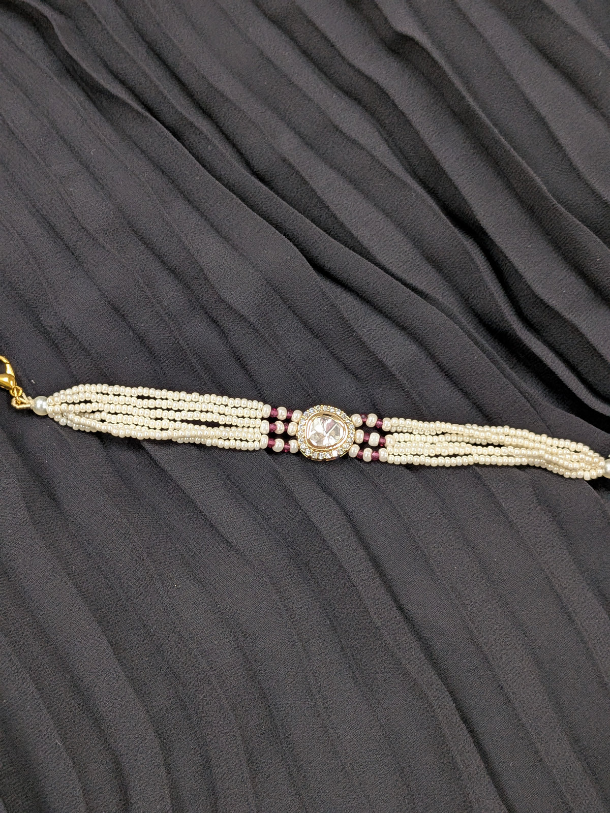 Brc26 281 rakhi bracelet with moissonite stone