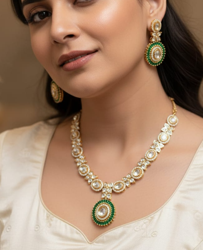 Kundan Polki Necklace Nck25 354