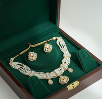 Pearl N Mother of Pearl short necklace set Nck25 347