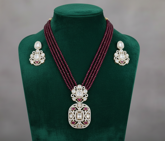 Ruby Kundan Mala Nck25 317