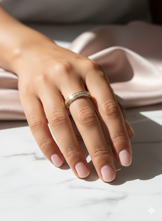 Rg25 153 The 'Eternal Glow' Micro-Pave Stacking Band