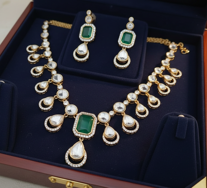 Mosanite Polki Necklace Nck25 322
