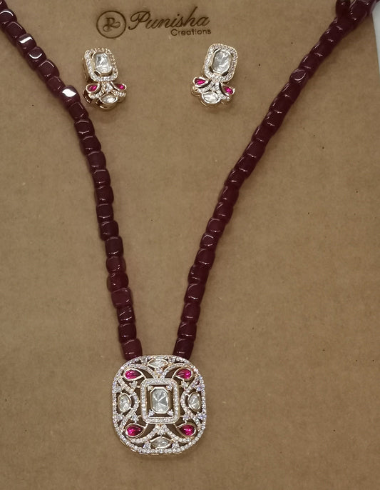 Royal Ruby kundan mala set Nck26 85