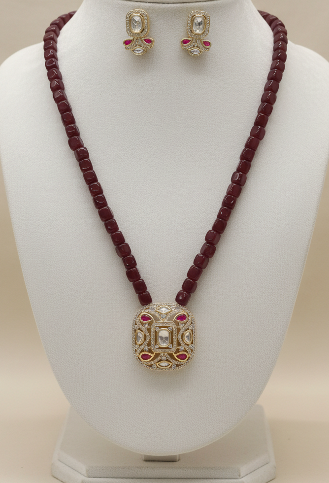 Royal Ruby kundan mala set Nck26 85