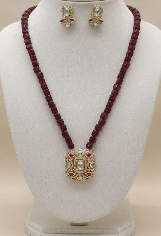 Royal Ruby kundan mala set Nck26 85