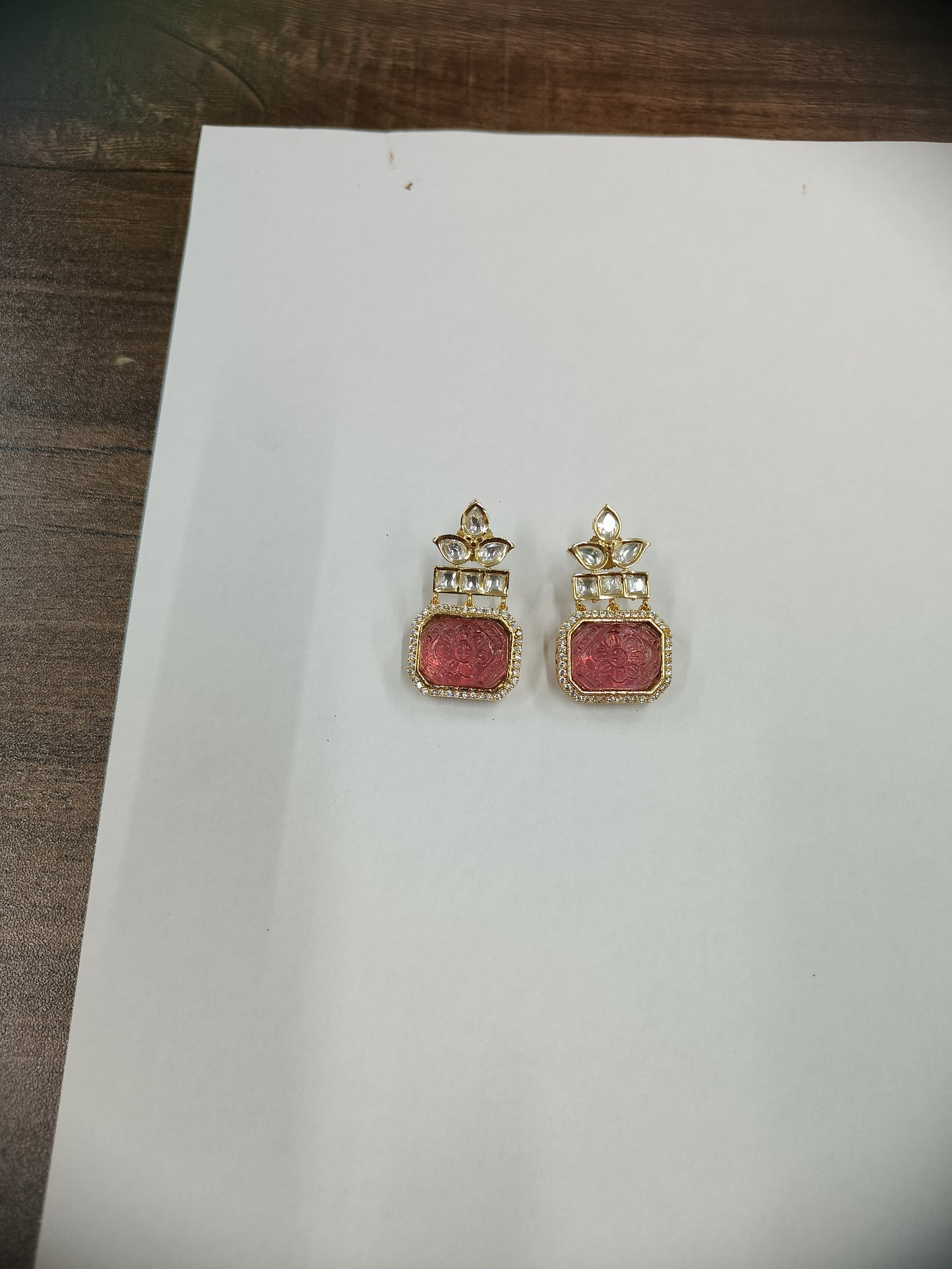 Ruby Kundan Earrings Ear25 399