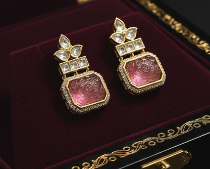 Ruby Kundan Earrings Ear25 399