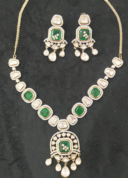 Polki Emerald Set Nck25 334