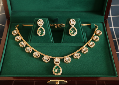 Pachi kundan & emerald semi Vilandi set Nck26 11