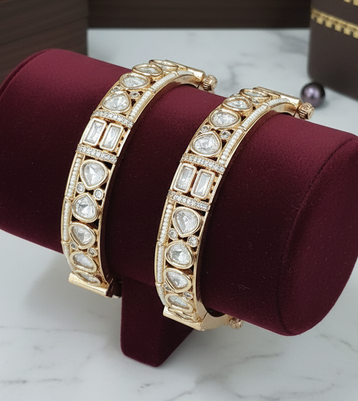Pachi Kundan gold plated kada pair Kd26 73