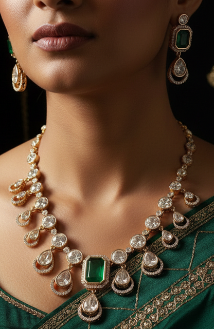 Mosanite Polki Necklace Nck25 322