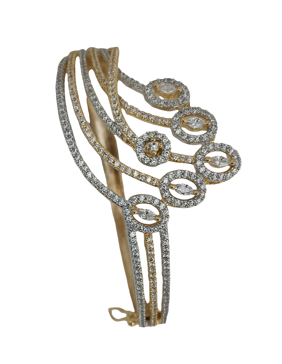 Brc25 237 The Serpentine Sparkle Diamond Cuff Bracelet