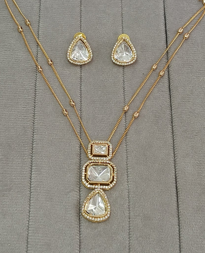 CPDS00 225s pachi kundan chain pendant set