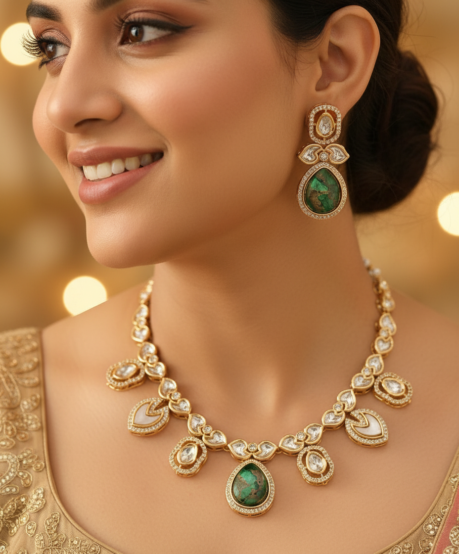 Kundan and stone set Nck25 348