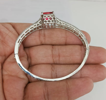 AD stone with Ruby silver bracelet Brc26 24