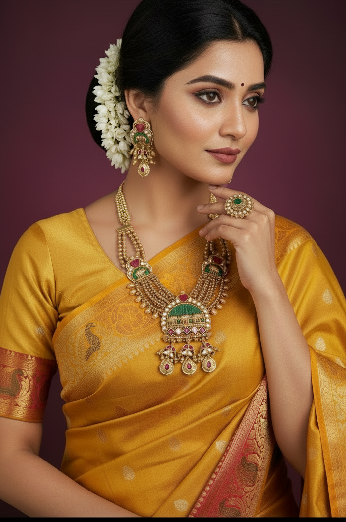 Nck25 270 The Royal Gaja (Elephant) Heritage Necklace Set