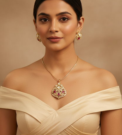 Polki pendent with rubby stones CPds26 161